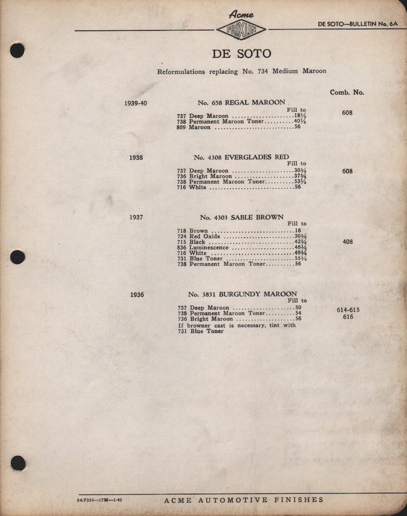 1937 DeSoto Paint Charts Acme 4